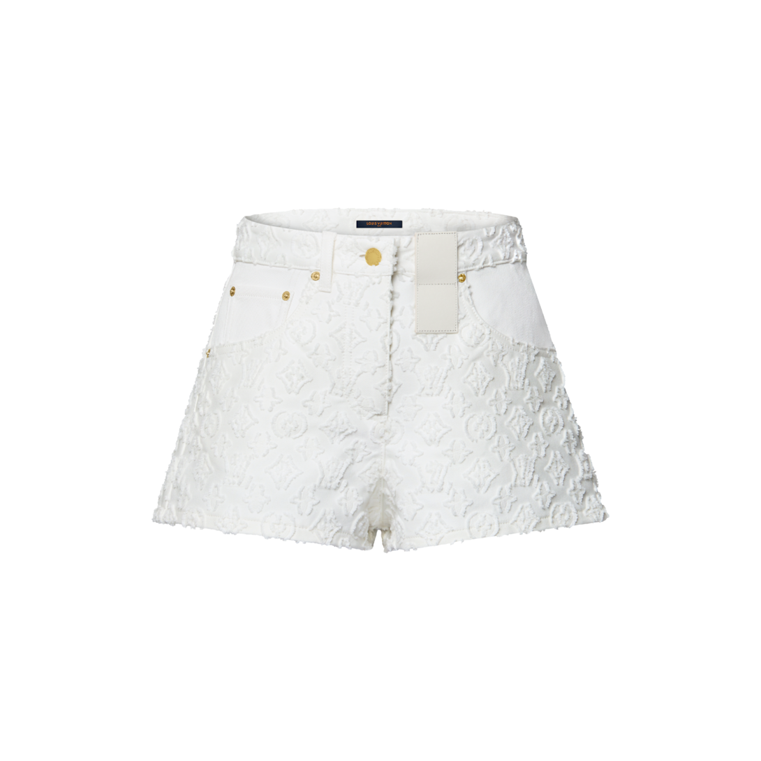 Monogram Fil Coupé Denim Shorts - Women - Ready-to-Wear | LOUIS